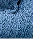 Ted Baker Deco Shell Sapphire Blue King Quilt & Pillow Sham Set New 108X90. Fixed Price $199.95.