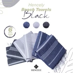 Hencely Black Turkish Beach Towels Set Of 6 100% Cotton Sand-free Quick-dry. Fixed Price $57.50.
