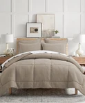 Levtex Mills Waffle Textured 3-PC. Brown Comforter Set Fawn, King. Fixed Price $99.20.