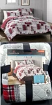 Cuddl Duds Red Lodge Cotton Flannel Quilt Set Bedspread F/q 3PC Deer Moose Bear. Fixed Price $89.97.