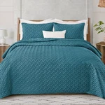 Soft Set King Size, 3 Pieces Lightweight Teal Bedspreads Coverle.... Fixed Price $57.99.