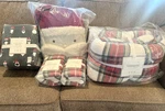 Pottery Barn Teen Morgan Plaid Sherpa Queen Quilt Shams Santa Sheet Set Pillow. Fixed Price $349.95.