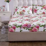 Dada Bedding Romantic Roses Lovely Spring Pink Floral Fitted Sheet W/ Pillow. Fixed Price $43.99.
