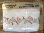 Vintage Marlborough Queen Bed Sheet Set Deadstock Nip Pink Purple Flowers 80'S. Fixed Price $25.00.