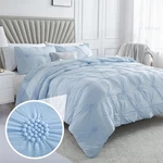 Swift Home Pc King Baby Blue Comforter Set Ruchd 3D Floral Pintuck Bedding. Fixed Price $47.99.