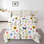 Manfei Wild Plants Comforter Set Full Size, Colorful Flower Butterfly Quilt S.... Fixed Price $54.54.