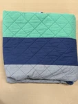 Pottery Barn Kids Block Stripe Quilt, Twin/xl, Blue/green/gray New!. Fixed Price $135.00.