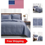 Elegant Coin Pattern Quilt Set Queen Bed 3-PIECE Lightweight Comfort. Fixed Price $53.19.