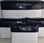 $835 New Ralph Lauren Reed Quilted King Coverlet + Euro Shams White Sateen. Fixed Price $525.00.