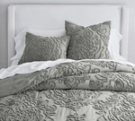 Pottery Barn Renee Sateen Comforter Gray Cotton Bedding Set Full Queen King Sham. Fixed Price $151.00.