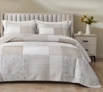 Chezmoi Collection Quinn 2-PIECE Neutral Taupe Gray White Floral Hibiscus Flo.... Fixed Price $68.44.