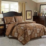 Wpm World Products Mart 3 Piece Animal Print Comforter With Pillow Sham, Choc.... Fixed Price $76.27.