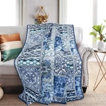 Newlake Quilted Throw Blanket For Bed Couch Sofa, Blue Classic Bohemian, 60X7.... Fixed Price $58.04.