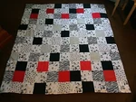Country Cottage Black Cats Play On Laundry Day Patchwork Throw Quilt - New. Fixed Price $74.99.