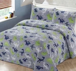 Bedspread Coverlet Quilt Set For Kids Multi-color Dinosaurs Blue White Green .... Fixed Price $39.76.