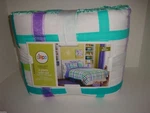 Circo 3PC Purple Plaid Full Queen Quilt Standard Shams Set Ribbon Blues Greens. Fixed Price $85.00.