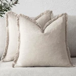 Foindtower Set Of 2 Decorative Linen Fringe Throw Pillow Covers Cozy Farmhouse B. Fixed Price $28.10.