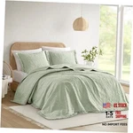Bedspread Oversized Chenille Floral Bespread With Fringes, Bedding Queen Sage. Fixed Price $165.99.