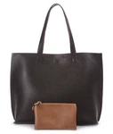 Reversible Tote Bag - Vegan Leather Womens Shoulder With Wristlet, Black.... Fixed Price $49.10.