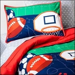 5 Piece- Circo Sport Zone Reversible Comforter + Shams Sheet Set -twin New. Fixed Price $84.95.