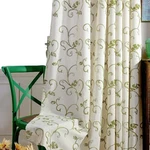 Vogol 2 Panels Ultra Sleep Vines Embroidered Faux Linen Grommet Curtains. Fixed Price $34.99.