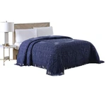 Beatrice Home Fashions Medallion Chenille Bedspread, Queen, Navy. Fixed Price $92.81.