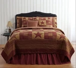 Vhc Ninepatch Red Star Full Queen Quilt, 2 Euro Shams, And. Fixed Price $249.95.