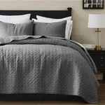 Palassio Dark Grey 100% Cotton Quilt Set Cal King W/ 2 Pillow Shams Bedding. Fixed Price $72.00.