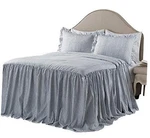 Lush Cor Ticking Stripe Bedspread Vintage Chic Farmhouse Style Full Navy. Fixed Price $121.01.