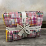 Greenrow/pottery Barn Madras Plaid Patchwork Quilt Twin/full Multicolor Nwot. Fixed Price $189.95.
