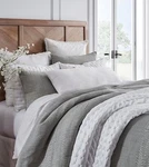 Southern Living Jana Grey Matelasse Linear Block Full Queen Comforter & Shams. Fixed Price $159.00.
