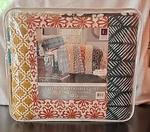 Boho Stripe Reversible Cotton Quilt 3-PIECE Set King Bold Bohemian Bedding. Fixed Price $34.99.