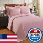 Better Trends Chenille Bedspreads Queen Size Pink 100 Cotton Stripe. Fixed Price $159.87.