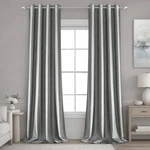 Homeideas 2 Panels Silver Grey Faux Silk Curtains Gray Blackout For Bed. Fixed Price $31.82.