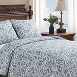 Tommy Bahama 3-PIECE King Quilt Set, Reversible Woven Bedding Cape Verde Smoke. Fixed Price $50.00.