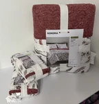 New Sonoma King/cal Heritage Red Medallion Reverisble Cotton Quilt & Shams. Fixed Price $120.00.