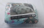 Jml Women's 3-PIECE Pillow Shams & Quilt Set AC2 Blue Multi Size: Queen Nwt. Fixed Price $29.69.