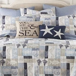 Starfish King Quilt W/ 2 Standard Shams Seahorse Seashells Beach Levtex Cerralvo. Fixed Price $139.99.