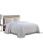 Beatrice Home Fashions Medallion Chenille Bedspread, King, White. Fixed Price $107.67.