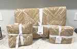 Pottery Barn Fez Handcrafted Reversible Ikat Full Queen Quilt Euro Shams Yellow. Fixed Price $229.99.