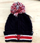 Chicago Bulls Womens Hat Cable Knit '47 Brand Cap Pom Stitched Logo Nba New. Fixed Price $24.95.