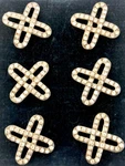 Antique 800 Silver French Paste Strass-pierced 6-BUTTON Set Art Nouveau. Fixed Price $190.00.