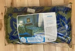 Vintage 60 Jcpenney Woven Olive And Blue Floral Twin Bedspread Package. Fixed Price $210.00.