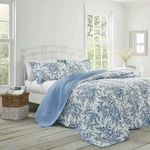 Laura Ashley Twin Bedford Blue Delft 2PC Quilt Set Reversible 100% Cotton. Fixed Price $109.00.