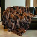 Cozy Luxury Brown Fox Faux Fur Throw Blanket - 74"X90" Super Warm. Fixed Price $300.99.