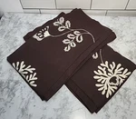 Nobility King Size 20X 36" Pillow Shams Brown Embroidered Floral 100% Cotton. Fixed Price $21.24.