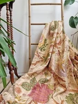 Indian Handmade Floral Print Queen Cotton Kantha Quilt Throw Blanket Bedspread. Fixed Price $83.99.