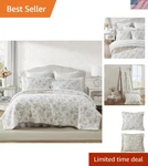 Twin Quilt Set, Reversible Floral Cotton Bedding With Matching Sham, Home Dec.... Fixed Price $119.69.