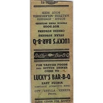 Lucky's Bbq East Peoria Il Vintage Matchbook Cover SC7-Y11. Fixed Price $13.50.