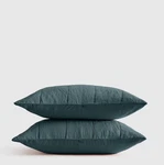 Nwt Quince Lightweight European Linen Box Quilted Sham Set King Ocean $59.90. Fixed Price $39.99.